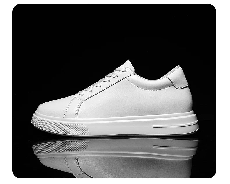 New  Men's Sneakers Elevator Shoes Heightening Height Increase Insole 6-10CM High Heels Shoes Leather Sport Shoes Men Shoes