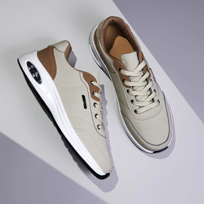 New Men's Shoes Spring Autumn Waterproof Walking Shoes Non-Slip Cushioning Men's Casual Leather Sports Shoes Men's Tennis Shoes