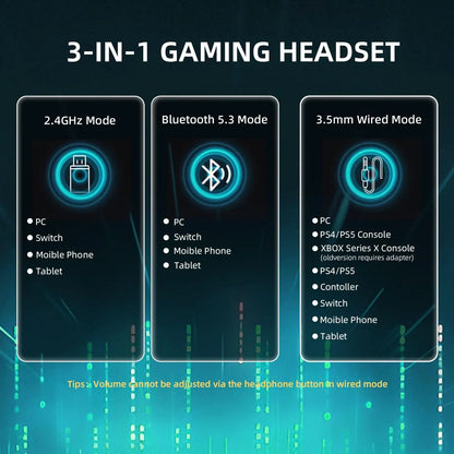 ATTACK SHARK L80PRO Wireless Gaming Headset Tri-Mode Bluetooth Gaming Headphones with Dual Microphone, Low Latency, Premium Gaming Audio