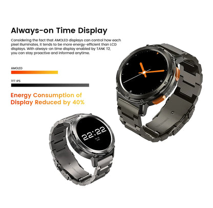 2025 Original KOSPET TANK T2 Smart Watches for Men Watches AMOLED AOD Smartwatch Bluetooth Call Electronic Men's Smart Watch