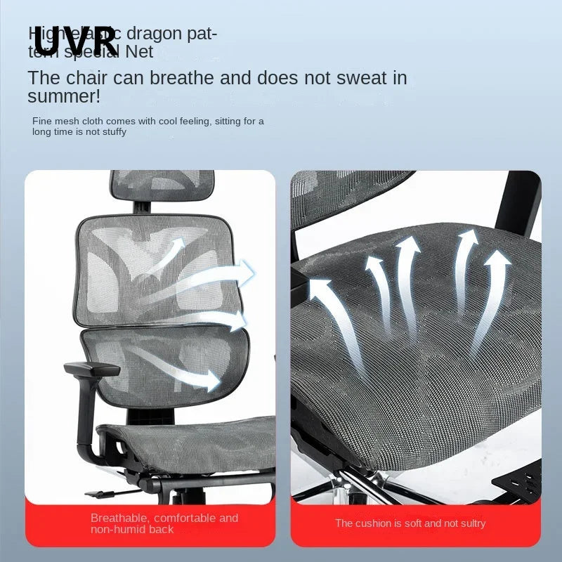 UVR Ergonomic Gaming Chair Office Chair with Reclining Backrest, Adjustable Lift Swivel Computer Gaming Chair with Armrests and Mesh Design
