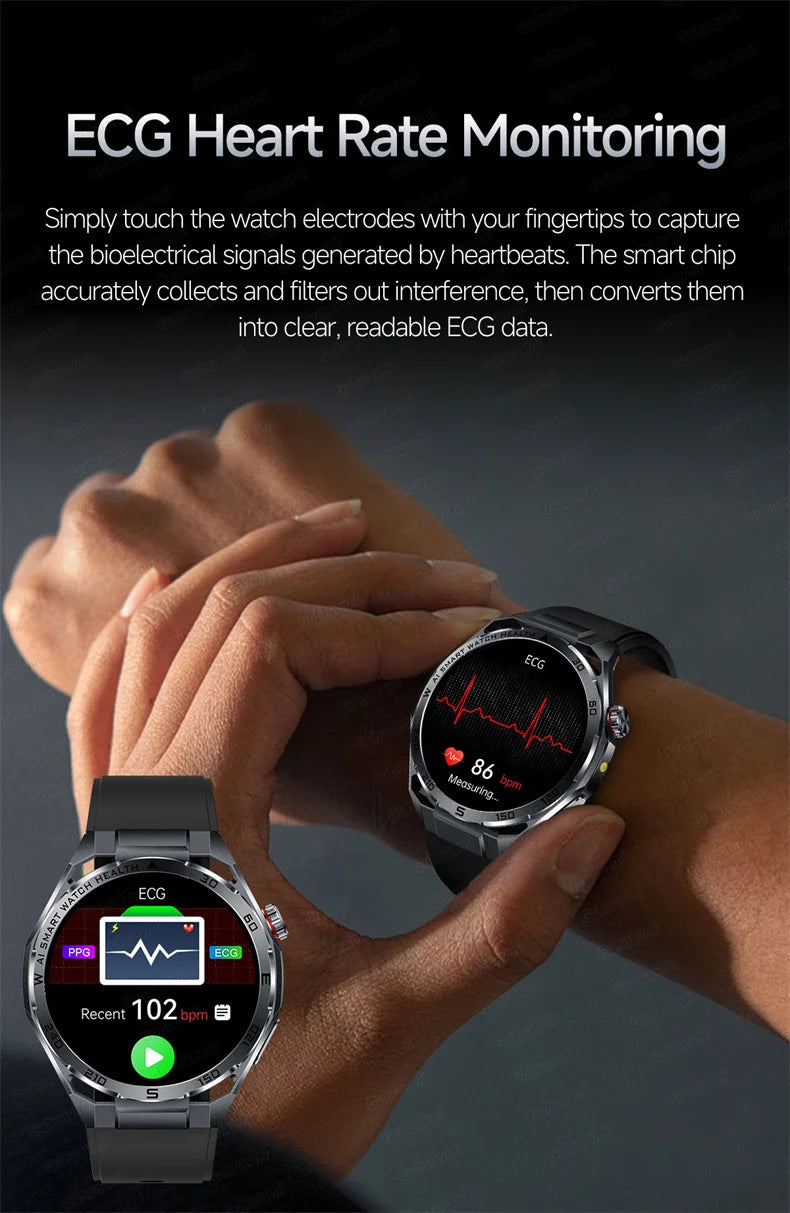 Smart Watch Men High-end Health Blood pressureblood oxygen lipids Uric acid Sapphire Smart watches Ai GPT Custom dial ECG 2026