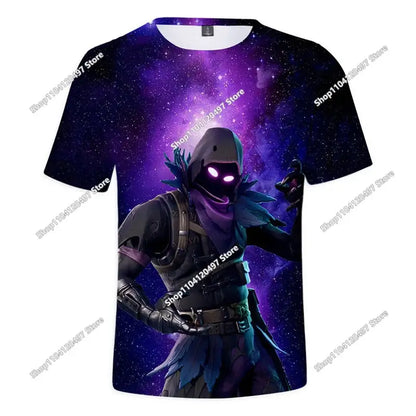 T-shirt 3D de Natal Fortnite — Battle Royale, Streetwear, Crianças, Vitória no Jogo, Homem e Mulher, Harajuku, Roupa para Adolescentes