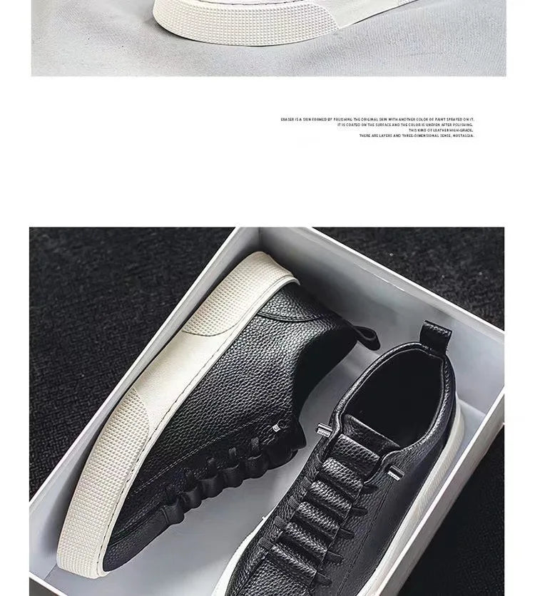 Men Sneakers Casual Shoes Men Flats Zapatillas Hombre Lightweight PU Leather Breathable Shoe Mens White Sports Tenis Shoes