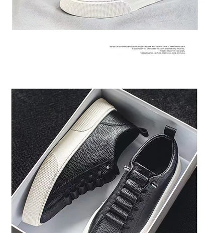 Men Sneakers Casual Shoes Men Flats Zapatillas Hombre Lightweight PU Leather Breathable Shoe Mens White Sports Tenis Shoes