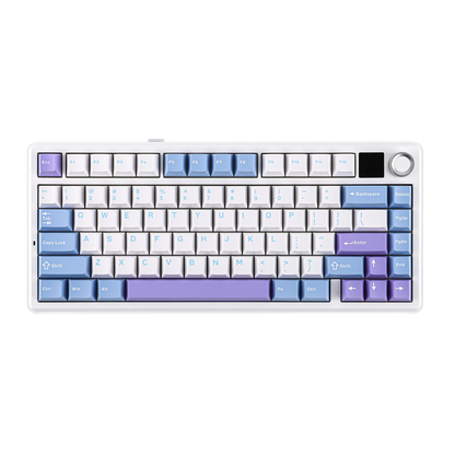EPOMAKER X AULA F75 MAX kompakte mechanische Tastatur im 75-%-ANSI-Layout, kabelgebunden/Bluetooth/2.4GHz kabellos, mit TFT-Bildschirm und Drehregler