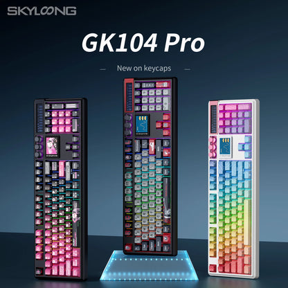 Teclado mecánico inalámbrico SKYLOONG GK104 Pro 100% personalizado, teclado con interruptores intercambiables en caliente de bajo ruido para PC gamer y accesorios de oficina