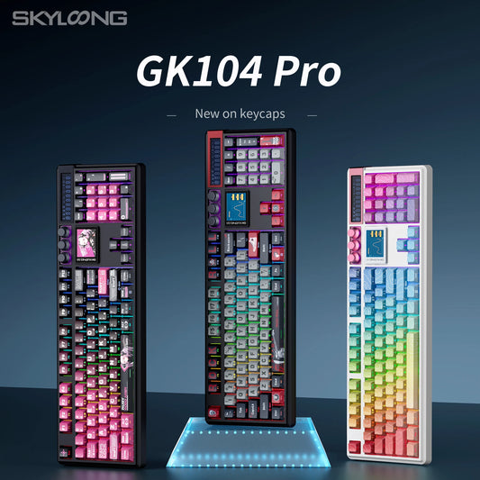 Teclado Mecânico Sem Fios SKYLOONG GK104 Pro 100% Personalizado com Switch Hot-Swap de Baixo Ruído para PC Gaming e Acessórios de Escritório
