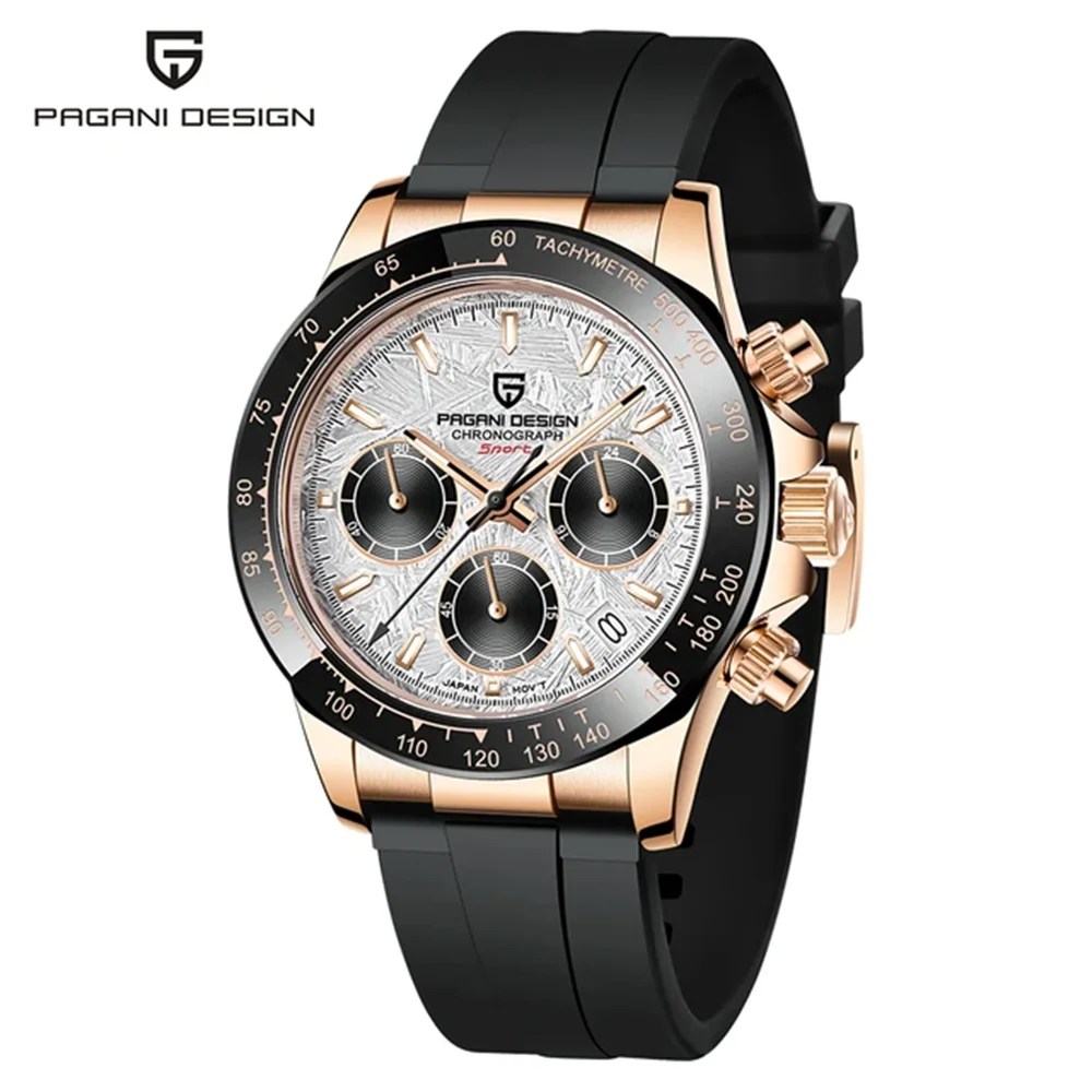 New PAGANI DESIGN PD1644 Luxury Men's Quartz Watch Automatic date Wristwatches Sport 100m Waterproof Chronograph Men Gift