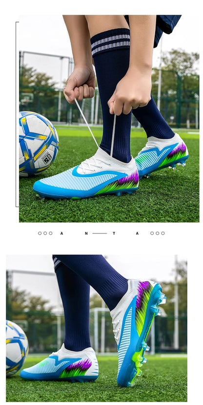 New Men Football Boots Shoes Soccer Match Training Soccer Shoes Non-Slip Cleats Long Spikes FG Ultralight Outdoor Drop Shipping