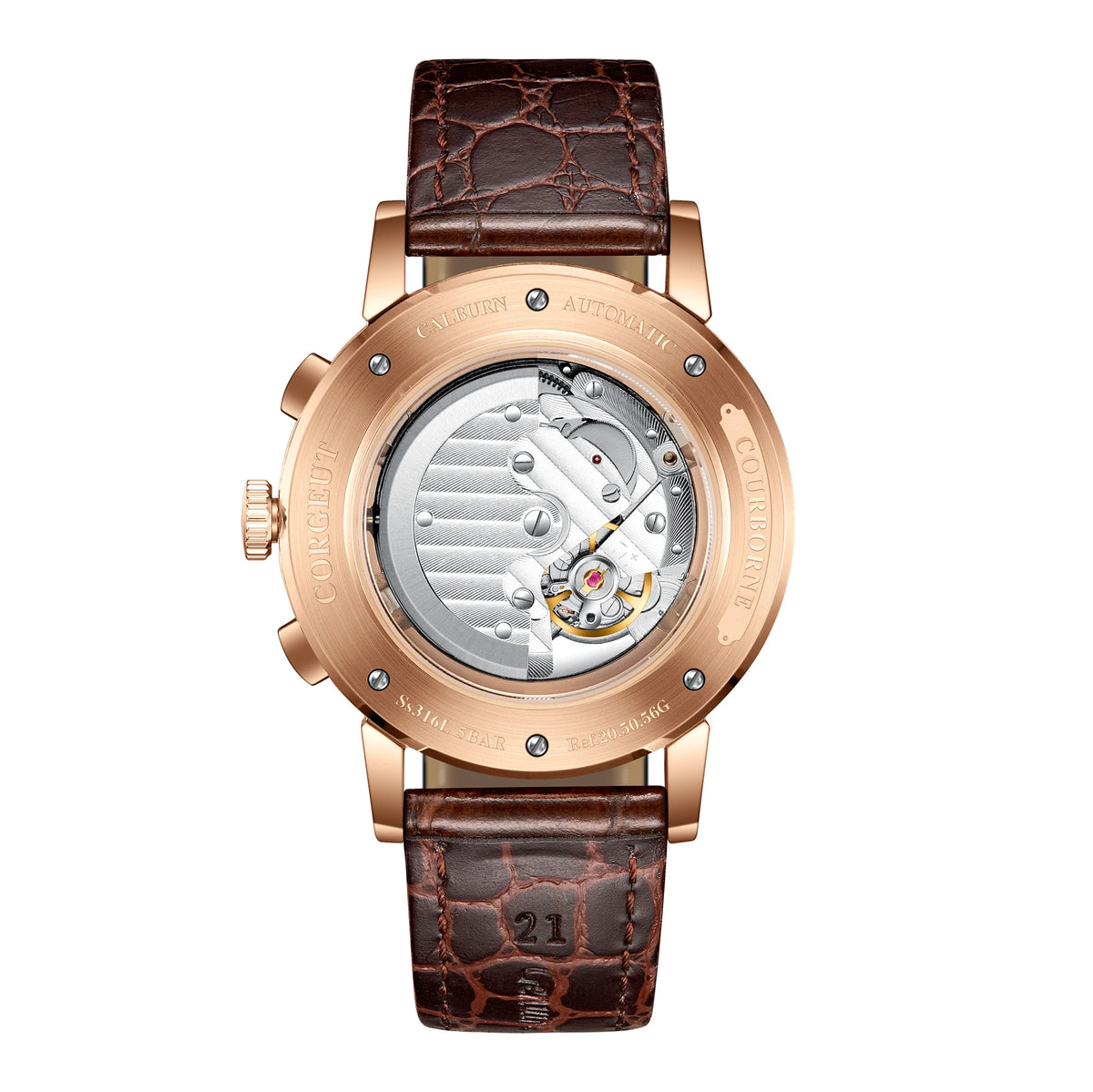 CORGEUT Automatic Mechanical Luxury Watches For Man Business Multification Date Day Month Year 316L Mechanical Men's Watches