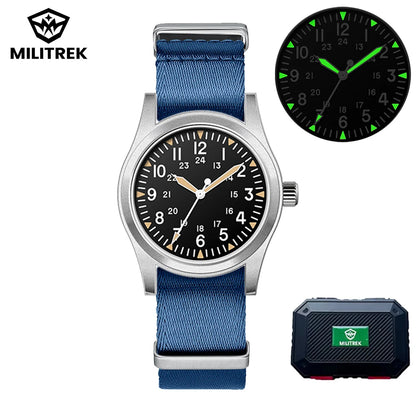 MILITREK 2026 New Military Retro Men'S VH31 Quartz Watch 37mm Sapphire Stainlesssteel 100m Waterproof C3 Luminous Reloj Hombre
