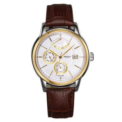 BERNY Luxury Automatic Watches for Men Fashion Elegant Mechanical Wristwatch Sapphire Date Week High-end Men's Dress Watch