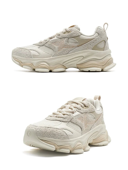 Xtep Chinoiserie Casual Shoes Female 2025 Spring Increase Thick Sole Sports Shoes Outdoor Vintage Fashion Sneakers 875118320006