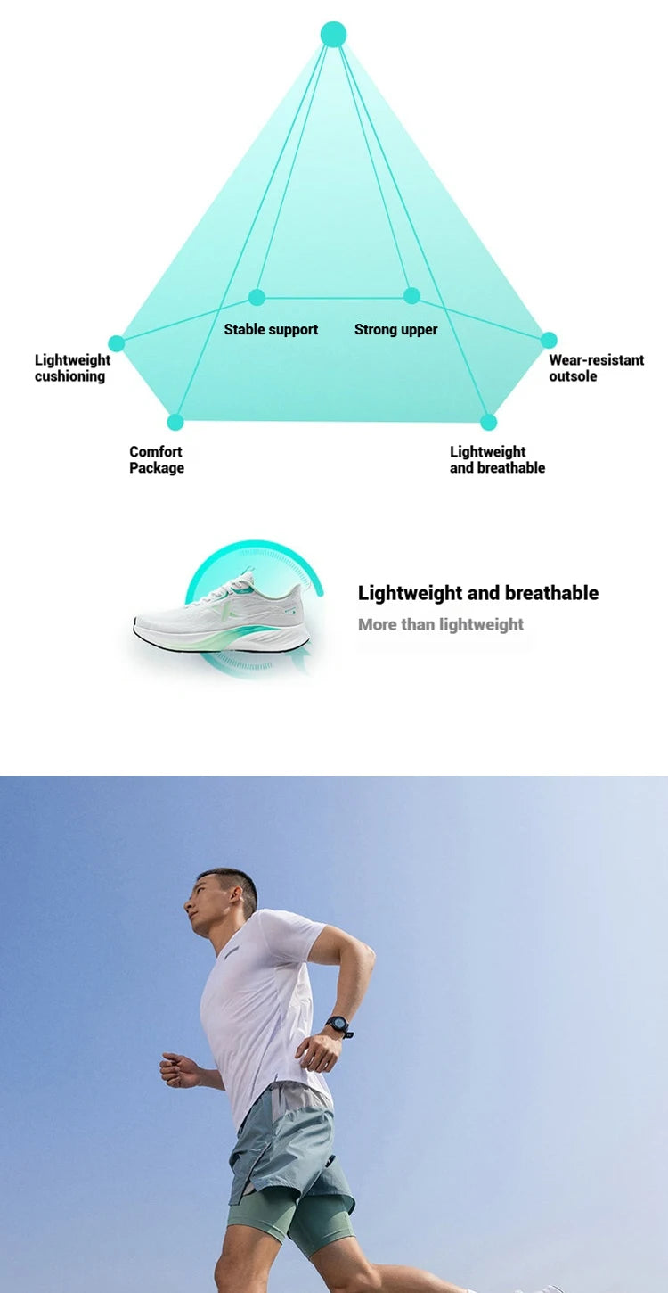 Xtep Light Wing 3 Running Shoes For Men 2025 Summer Fashion Cushion Shock Absorption Lightweight Advanced Sneakers 875219110034