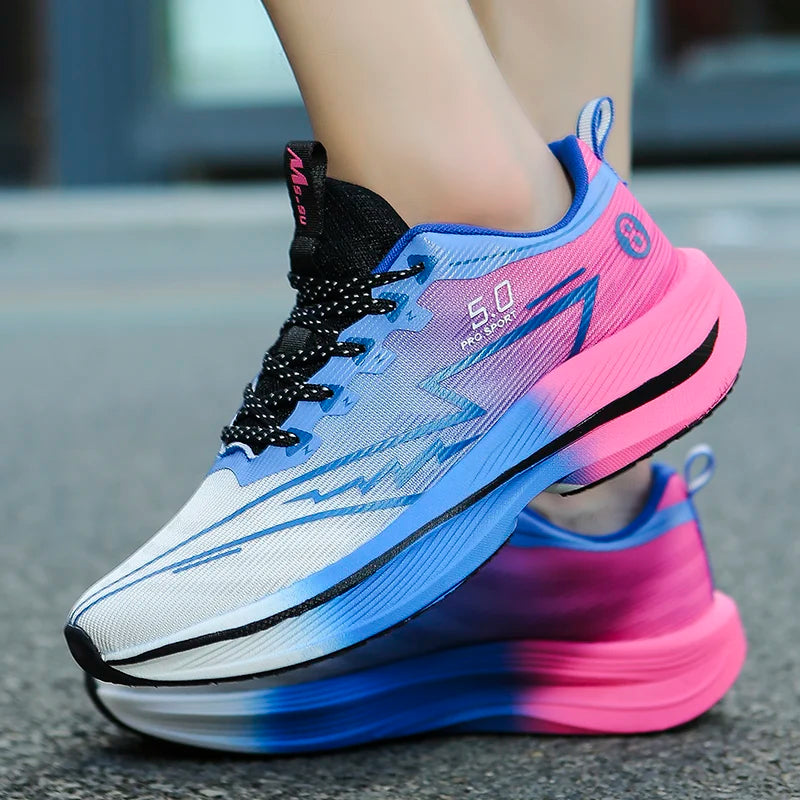 Brand Men Carbon Plate Running Shoes Soft Cushion Shock Absorbing Sports Shoes Unisex Sneakers Light Anti-Slip Training Shoes