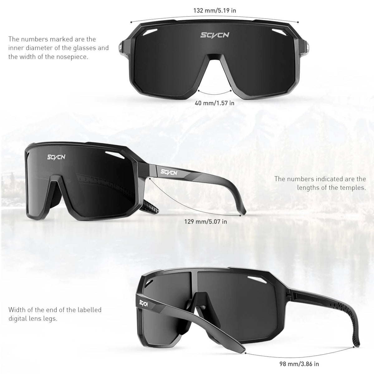 SCVCN New Outdoor Cycling Glasses Bike Sunglasses Men UV400 Eyewear Sports MTB Goggles Bicycle Women Riding Hiking Sunglasses