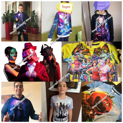 2025 nieuwe Fortnite 3D-geprinte unisex hoodie, casual jas, game-accessoire, cosplay, kinderkleding, cadeaus