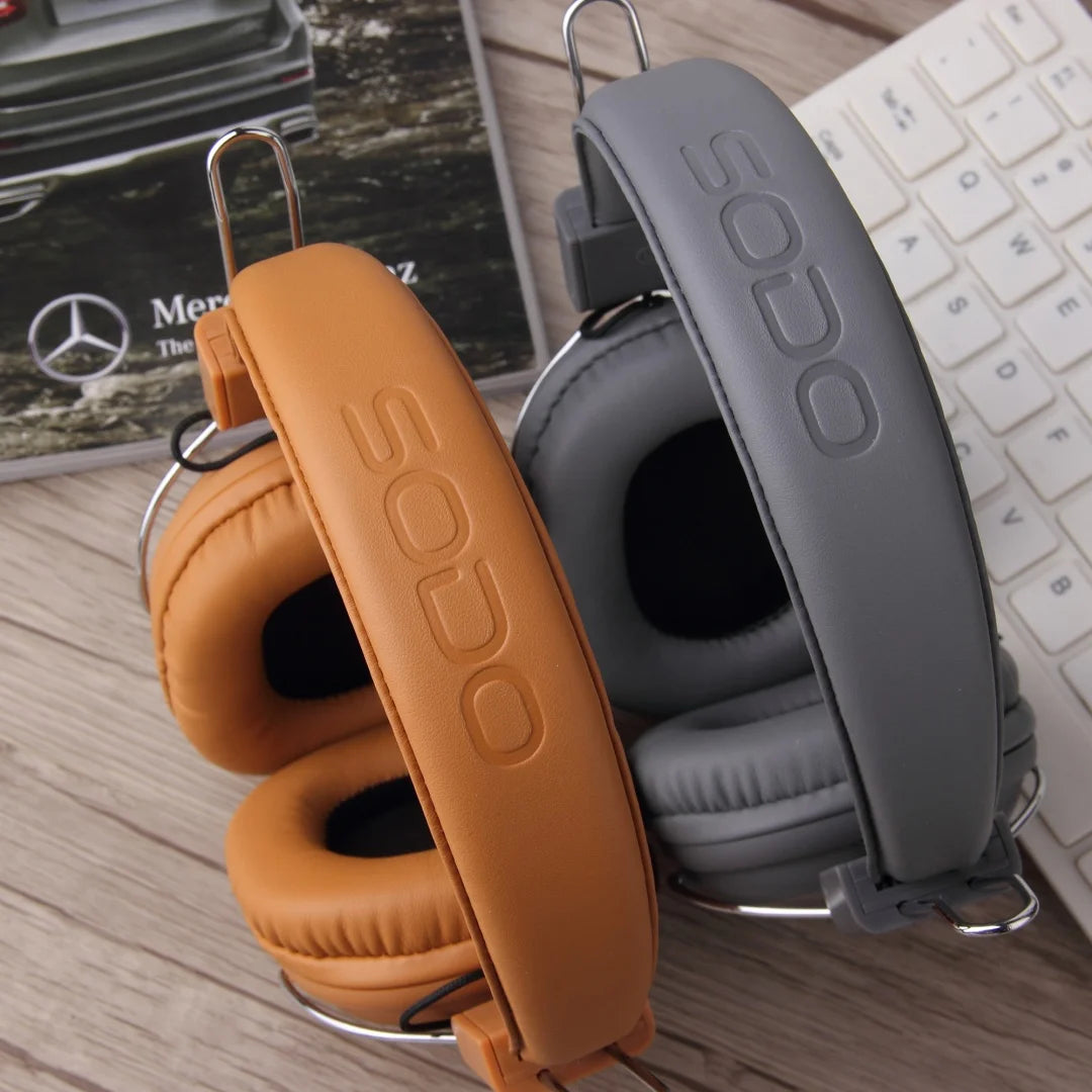 SODO SD-1004 Wireless Bluetooth 5.3 Headphones, Foldable HiFi Stereo Over-Ear Headphones with Mic, 40mm Driver, TF Card & FM Radio