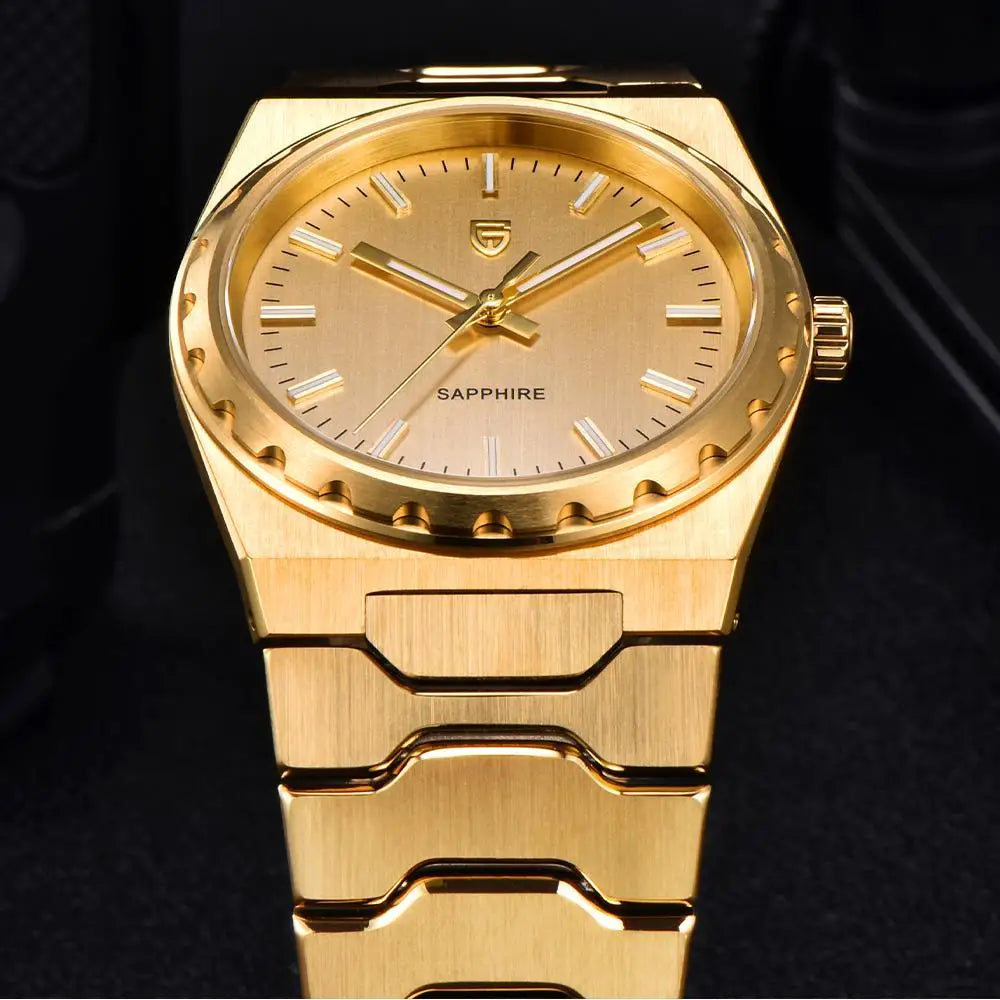 PAGANI DESIGN Men's Quartz Watches Ultra-Thin 7mm Series 37mm Sapphire Stainless Steel Waterproof Watches for Man TMI VJ21