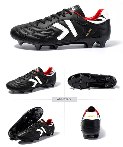 KELME FG Soccer Shoes Original Cow-Skin Sneakers Men Professional Grass Non-Slip Sports Training  Football Boots  ZX80011018