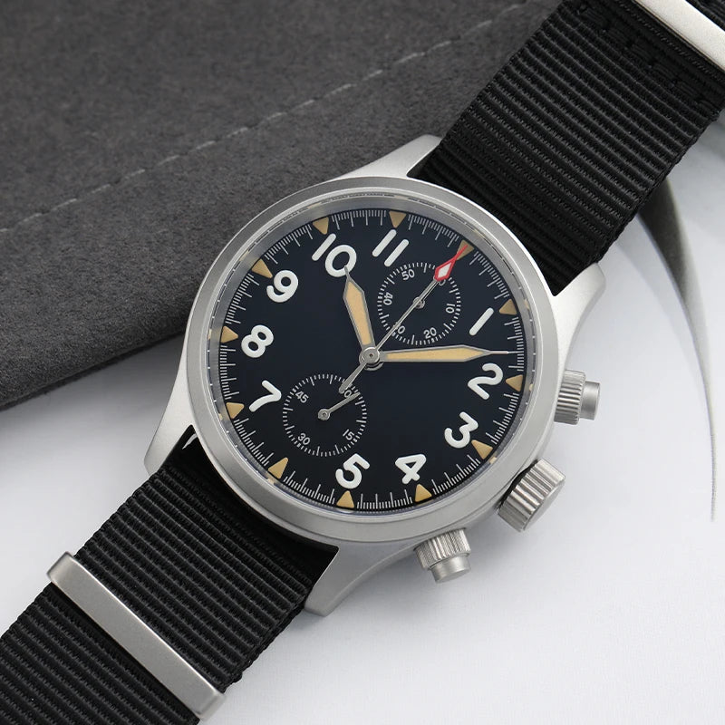 Militado ML1868 Watch - VK61 Quartz Movement 100m Waterproof Watches Men Stainless Steel Chronograph Sapphire Crystal Wristwatch