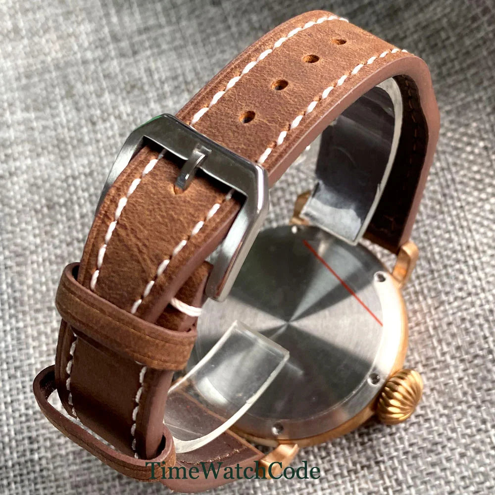 Relógio automático de mergulho para homem Tandorio 47 mm NH35 CUSN8, caixa em bronze maciço ou aço 316L, 10 ATM, cristal de safira, mostrador preto