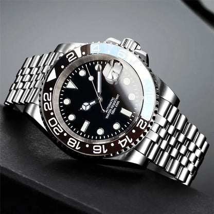 Miyota 8215 PT5000 Stainless Steel 40mm Dive Automatic Men Watch Sapphire Crystal Rotating Bezel Luminous Mechanical Wristwatch