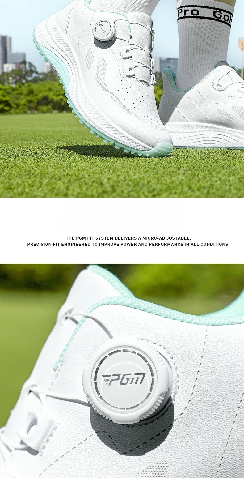 PGM Women Golf Shoes Summer Breathable Knob Shoelaces Height Increase Anti Slip Korean Outdoor Sports Sneakers XZ417