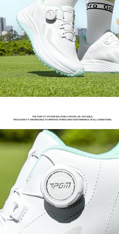 PGM Women Golf Shoes Summer Breathable Knob Shoelaces Height Increase Anti Slip Korean Outdoor Sports Sneakers XZ417