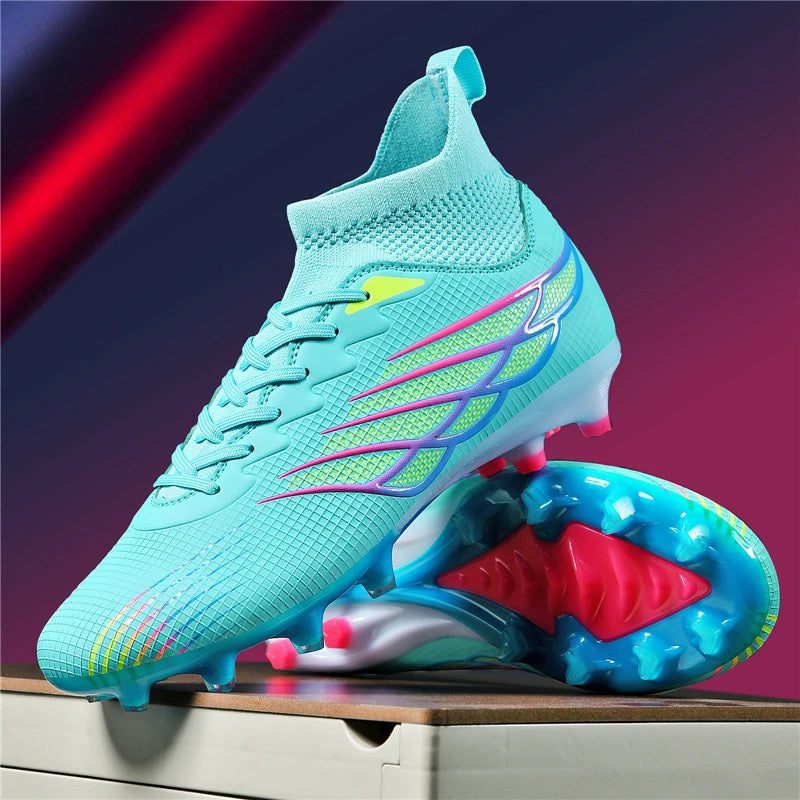 Superfly FG Football Boots Outdoor Soccer Cleat Black Shoes Soft Sport Professional Shoes Breathable Comfortable Boots Plus Size
