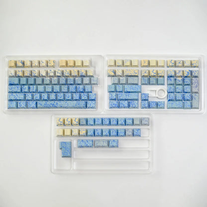 KYOMOT 135 Keys PBT Side Print Keycap Double Shot Cherry Profile Shine Through Keycaps for MX Switch Games Mechanical Keyboard