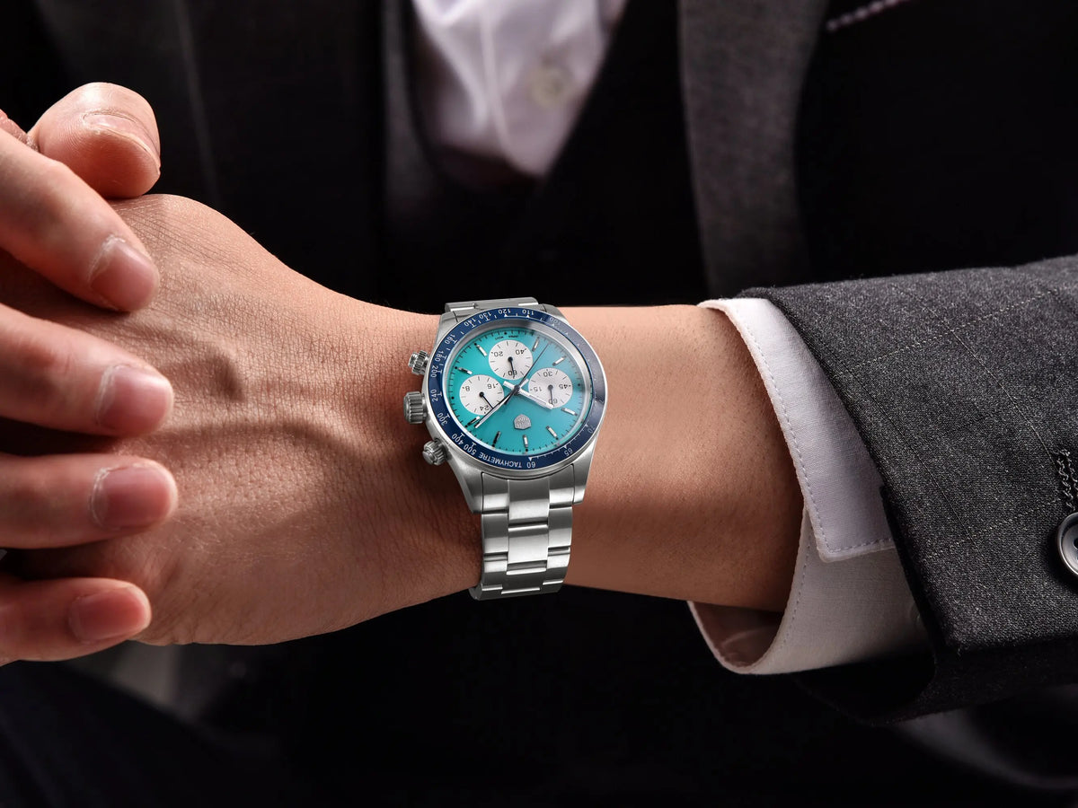 ROSSITIMI Urban Premium Men Quartz Watch Light Luxury Sports Stainless Steel VK63 Tachymeter Luminous 100m Diving Luminous Reloj