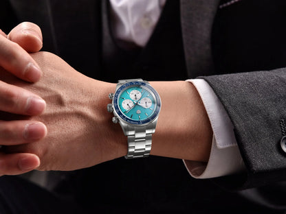 ROSSITIMI Urban Premium Men Quartz Watch Light Luxury Sports Stainless Steel VK63 Tachymeter Luminous 100m Diving Luminous Reloj