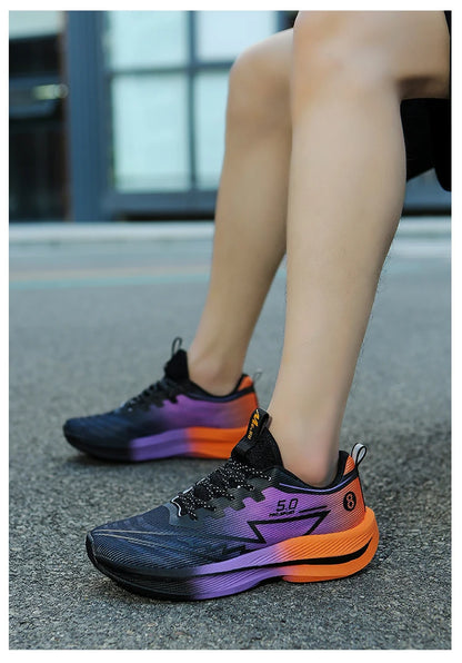 Brand Men Carbon Plate Running Shoes Soft Cushion Shock Absorbing Sports Shoes Unisex Sneakers Light Anti-Slip Training Shoes