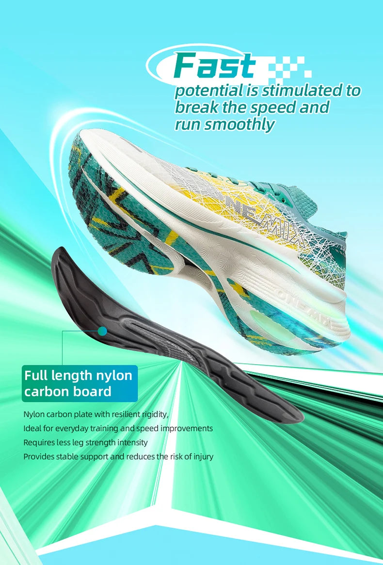 ONEMIX Carbon Plate Running Shoes for Men Shock Absorption Ultra-light Sports Shoes Rebound Outdoor Women Marathon Sneakers