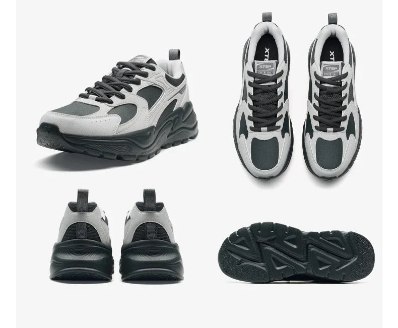 Xtep Men's Casual Shoes 2025 Winter Street Style Cushion Lightweight Wear-Resistant Breathable Walking Sneakers 875419320005
