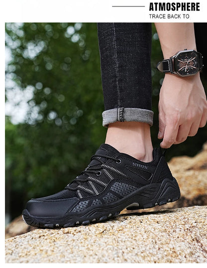 Brand Hiking Shoes Men Mesh Breathable Travel Shoe Outdoor Waterproof Hunting Fishing Shoes Mountain Off-Road Riding Sports Shoe