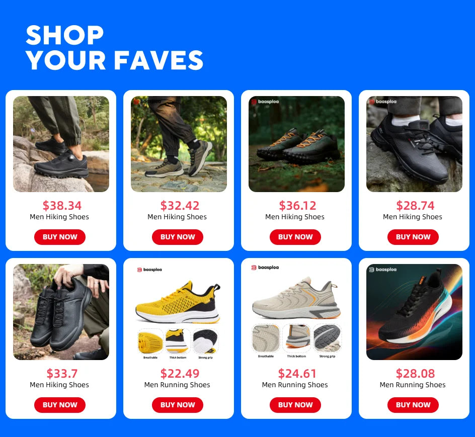 Baasploa Men Running Sneakers Brand Casual Lightweight Designer Mesh Jogging Shoes Male Breathable Lace-Up Sports Walking Shoes