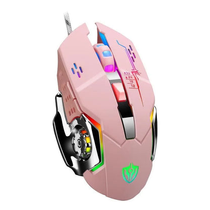 Mouse RGB dual-mode cablato e wireless 2.4G, mouse gaming ricaricabile silenzioso, mouse regolabile 3600 DPI per laptop