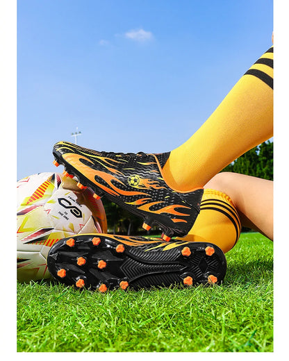 Kids Professional Football Boots Men Soccer Shoes Low-top Ankle Support Sports Youth Match Training Football Non-slip Durable