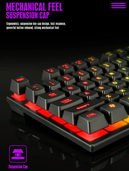 Spanish Keyboard with Spanish Layout Russian Arabic Keyboard Mouse Kit 100% Keyboard ISO Color Backlight Wired Gaming Office T20