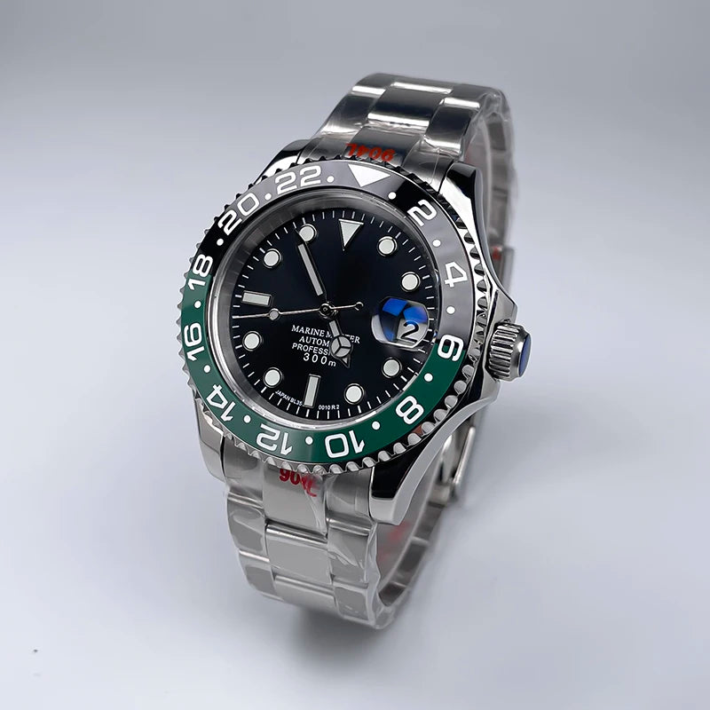 YM Style 40mm Men’s Automatic Watch Sapphire Crystal, Luminous Dial & Rotating Bezel with Jubilee Bracelet