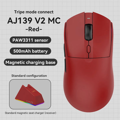 Ratón inalámbrico AJAZZ AJ139Pro/AJ139V2MC con chipset PMW3395/PAW3311, 12000-26000Dpi, ratón gaming profesional