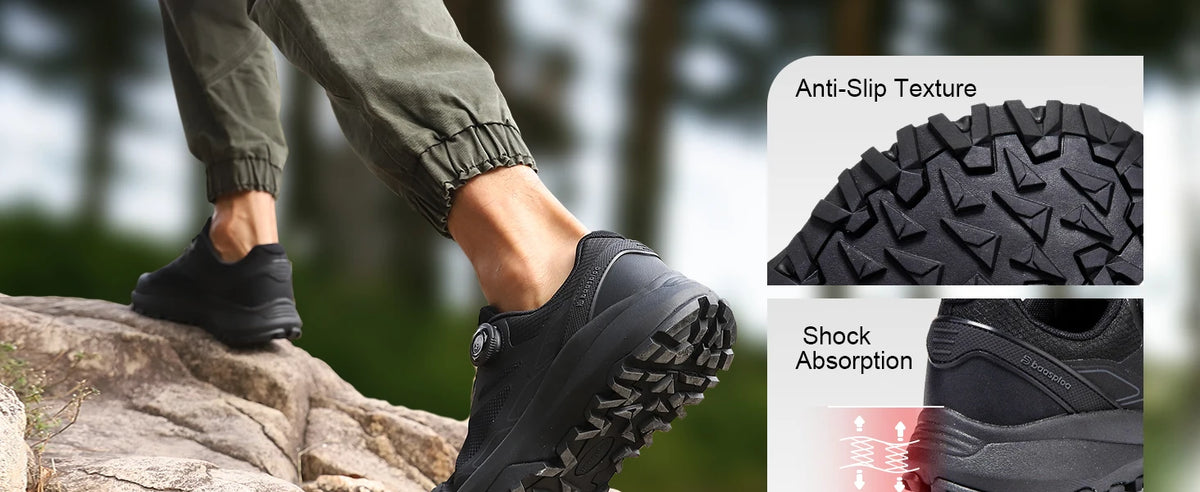 Baasploa Men Hiking Sneakers Brand High Quality Trekking Climbing Shoes Male Rotating Button Luxury Designer Outdoor Sneakers