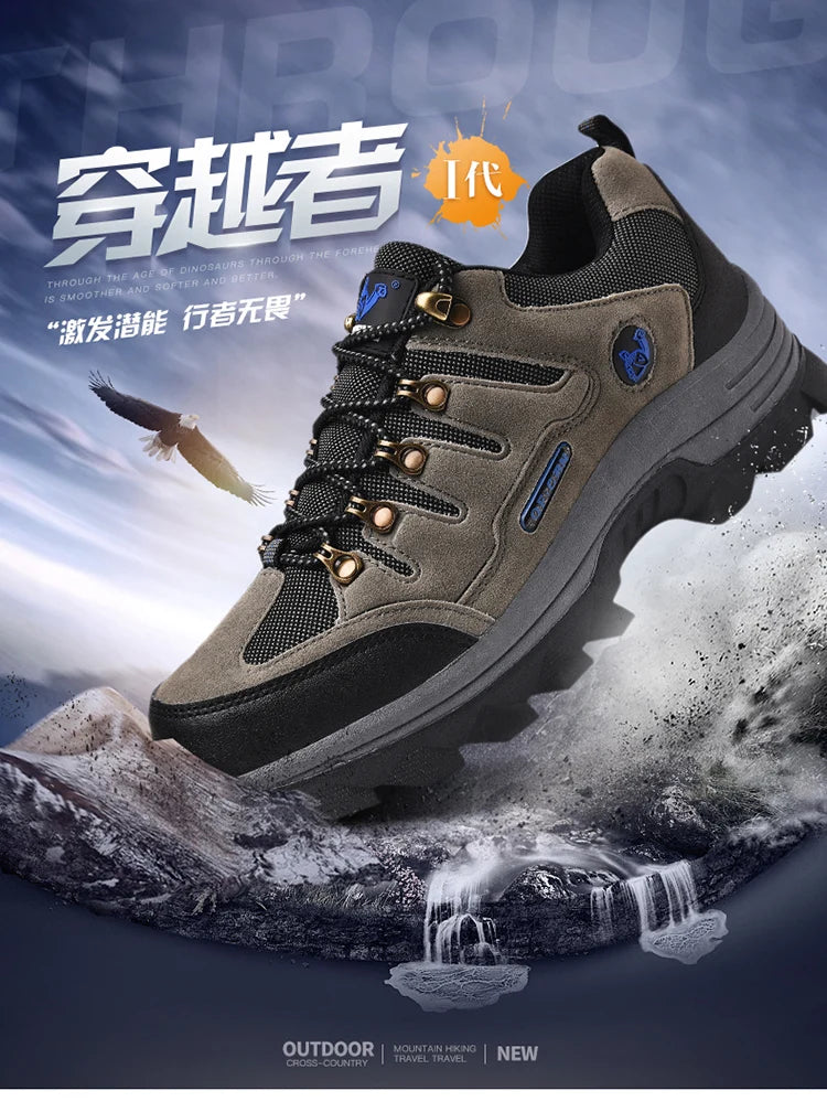 Winter Casual Shoes Men Leather Comfortable Walkng Shoes Autumn Classic Outdoor Sneakers Women High Top Hiking Sneakers Lace Up