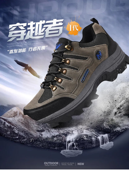 Winter Casual Shoes Men Leather Comfortable Walkng Shoes Autumn Classic Outdoor Sneakers Women High Top Hiking Sneakers Lace Up