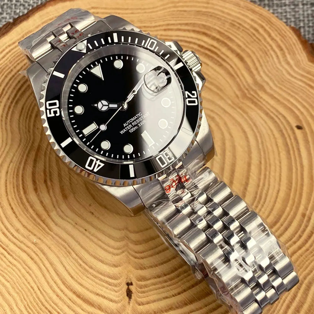 Miyota 8215 PT5000 Stainless Steel 40mm Dive Automatic Men Watch Sapphire Crystal Rotating Bezel Luminous Mechanical Wristwatch