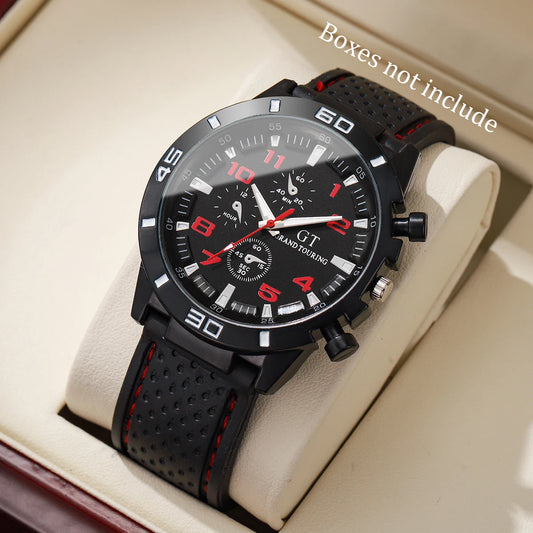 Men’s Sports Quartz Watch Casual Silicone Strap, Stylish Analog Dial & Lightweight Wristwatch