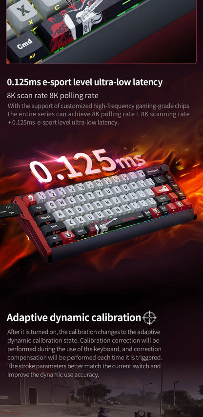 SKYLOONG GK61/GK68 HE Magnetic Keyboard Aluminum Case 8000hz RT0.01mm Rapid Trigger PBT Keycap RGB Backlit Wired Gaming Keyboard